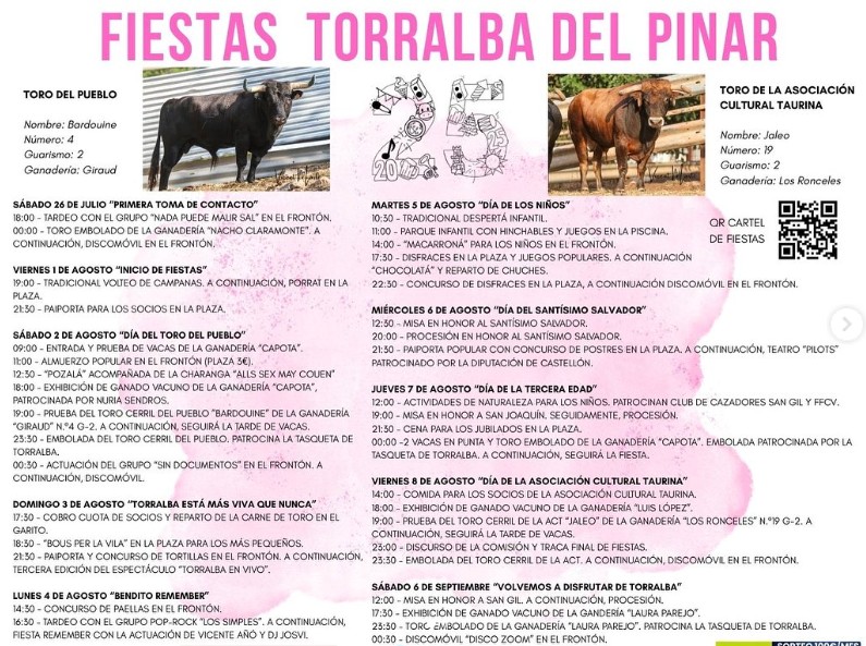 Fiestas de Torralba del Pinar 2025